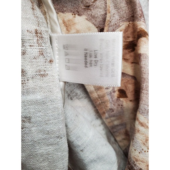 Coldwater Creek Jacket Womens Medium Brown Floral Linen Long Sleeve Button Front - Picture 10 of 10